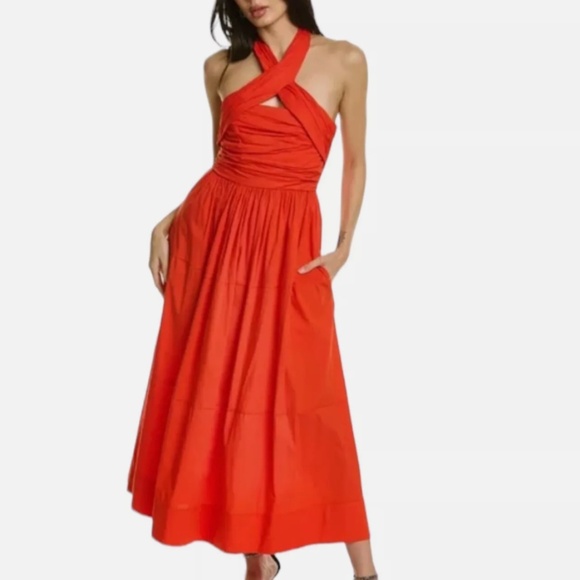 NWT Cinq a Sept Taylen Cocktail Dress - Crimson Red - Picture 2 of 6